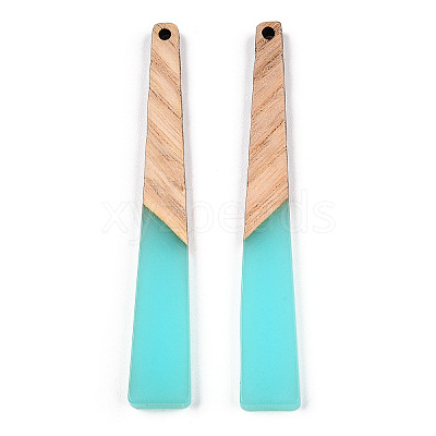 Translucent Resin & Walnut Wood Big Pendants X-RESI-TAC0017-46-B01-1
