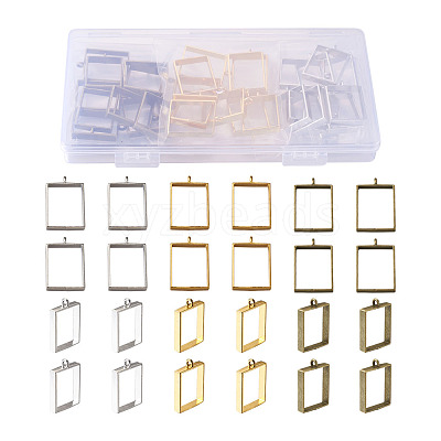 Alloy Open Back Bezel Big Pendants PALLOY-BT0001-02-RS-1