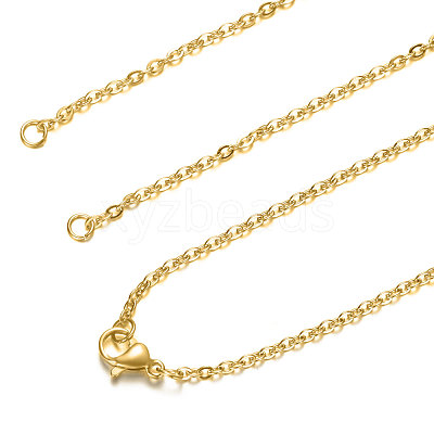 304 Stainless Steel Cable Chain Necklace Making STAS-T040-PJ209-2-36-1