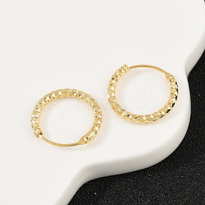 Brass Textured Hoop Earrings LS-EJEW-F378-03B-G-1