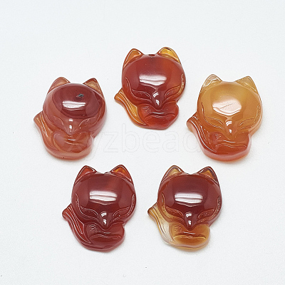 Natural Carnelian/Red Agate Pendants G-T122-16B-1