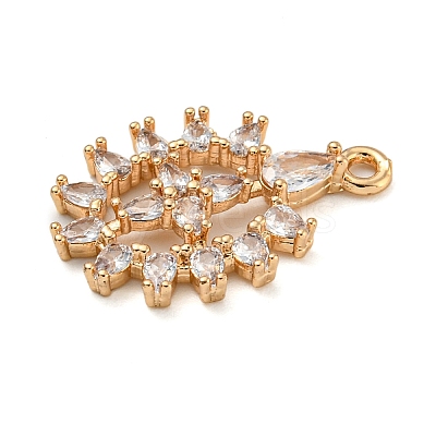 Brass Micro Pave Clear Cubic Zirconia Pendants LS-ZIRC-U003-01G-09-1
