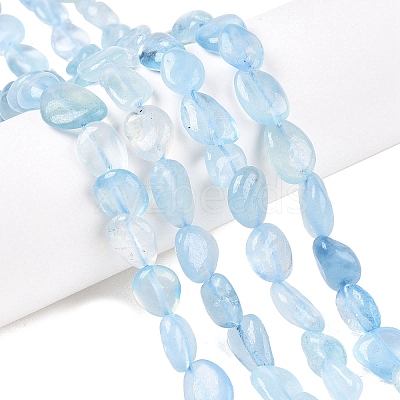 Natural Aquamarine Beads Strands X-G-R445-8x10-36-1