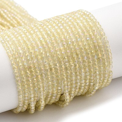 Electroplate Transparent Glass Beads Strands GLAA-H021-01A-FR04-1