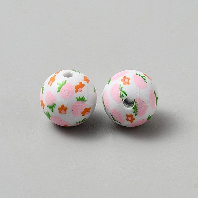 Printed Wood Beads WOOD-TAC0019-13-1