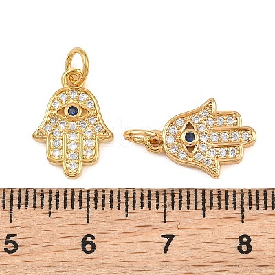Brass Micro Pave Cubic Zirconia Charms CU-CBAB719-04G-B-1