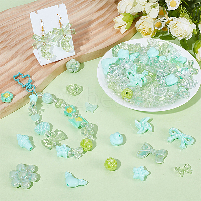 150Pcs Opaque & Transparent Acrylic Beads MACR-SP0002-18C-1
