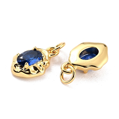 Brass Micro Pave Cubic Zirconia Pendant ZIRC-P089-19G-D-1