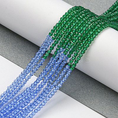 Transparent Gradient Color Glass Beads Strands GLAA-H021-01A-41-1