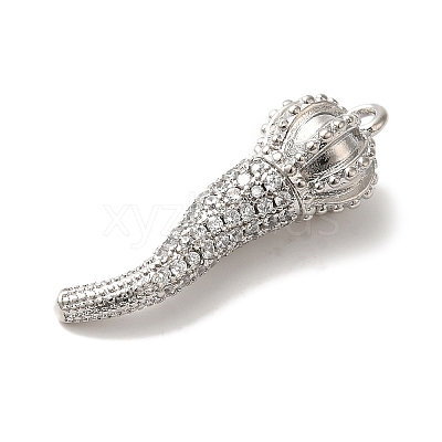 Rack Plating Brass Micro Pave Cubic Zirconia Pendant KK-A229-03E-P-1