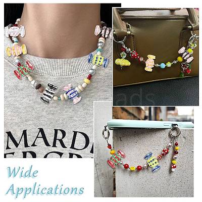 28Pcs 7 Colors Transparent Acrylic Enamel Beads OACR-CJ0002-85-1