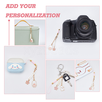 4Pcs 2 Styles Cute Japanese Cherry Blossom Pendant Decorations HJEW-OC0001-27-1