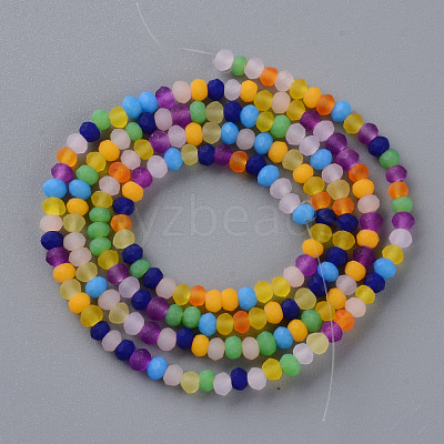 Frosted Glass Beads Strands X-FGLA-T002-10B-1
