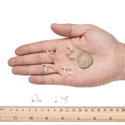 Brass Screw On Clip-on Earring Findings KK-L164-01S-1