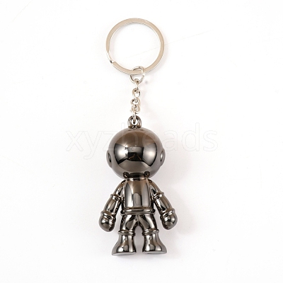 Plastic Astronaut Keychains KEYC-WH0024-02B-1