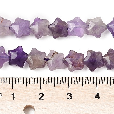 Natural Amethyst Star Beads Strands G-Z080-A04-1