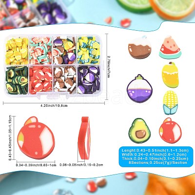 56G 8 Styles Handmade Polymer Clay Cabochons CLAY-FS0001-48-1
