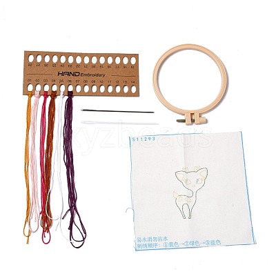 DIY Cartoon Animal Embroidery Sets DIY-G037-02E-1