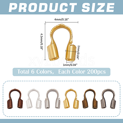 1200Pcs 6 Colors Brass Wire Guardians KK-ME0002-76-1