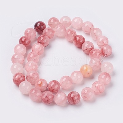 Natural Colorful Green Jade Beads Strands G-G757-02-10mm-1