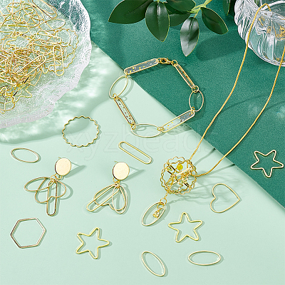 120Pcs 6 Styles Brass Linking Rings KK-PH0011-32-1