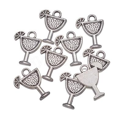 Tibetan Style Tropical drink Alloy Pendants TIBEB-A14275-AS-LF-1