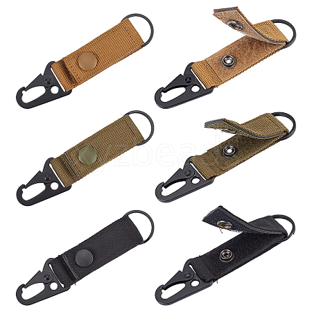 6Pcs 3 Colors Zinc Alloy Outdoor Carabiners Hanger Buckle Hook TOOL-FH0001-21-1
