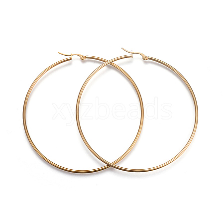 201 Stainless Steel Big Hoop Earrings LS-EJEW-A052-20A-G-1