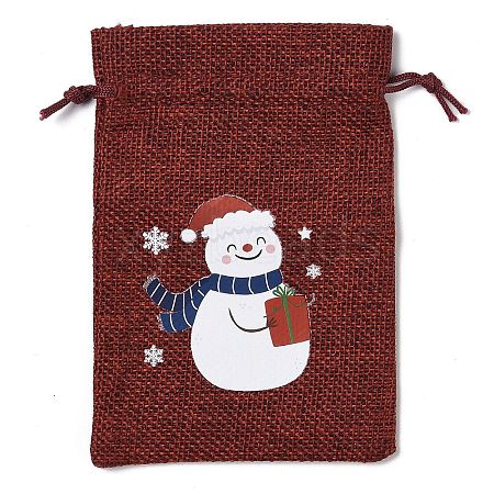 Christmas Theme Jute Cloth Storage Bags ABAG-F010-01A-02-1