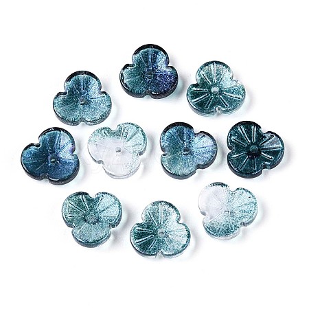 Baking Paint Transparent Glass Bead Caps DGLA-N014-09A-02-1