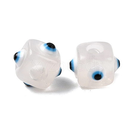Resin Evil Eye European Beads RESI-A021-07-1
