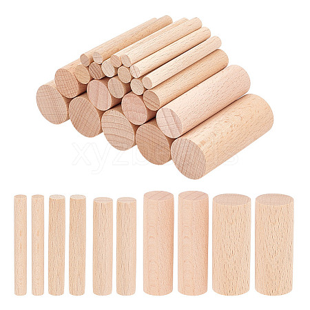  50Pcs 5 Style Solid Beech Wood Craft Sticks WOOD-NB0002-68A-1