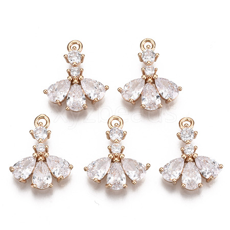 Brass Micro Pave Cubic Zirconia Pendants KK-R111-004-B01-1