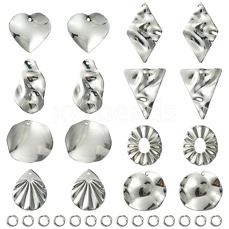 16Pcs 8 Style 201 Stainless Steel Pendants DIY-FS0005-37P-1