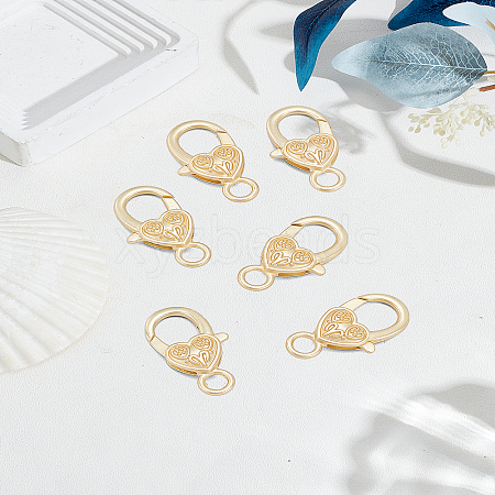 6Pcs Tibetan Style Heart Lobster Claw Clasps FIND-LP0007-54-1