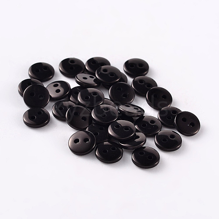 2-Hole Flat Round Resin Sewing Buttons for Costume Design BUTT-E119-36L-13-1