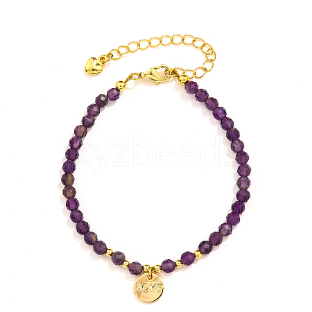 Natural Gemstone Beads Stretch Bracelets PN0499-1-1