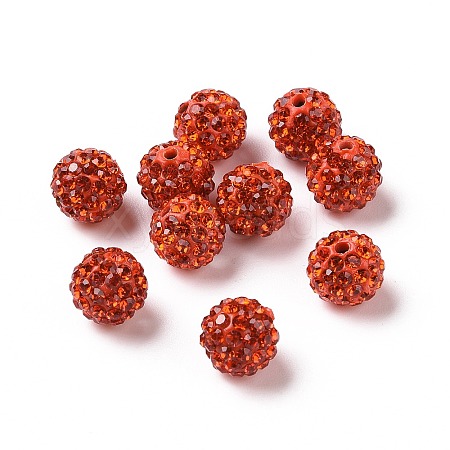 Polymer Clay Rhinestone Beads RB-K050-10mm-C10-1