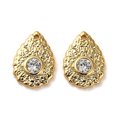 Brass Micro Pave Cubic Zirconia Pendants KK-P285-08G-1