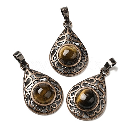 Natural Tiger Eye Pendants G-H065-02R-07-1