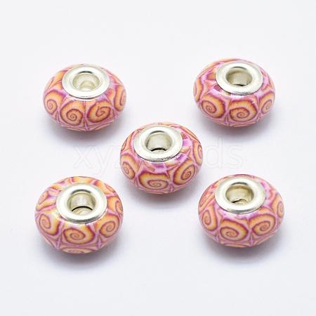 Handmade Polymer Clay European Beads CLAY-K002-C19-1