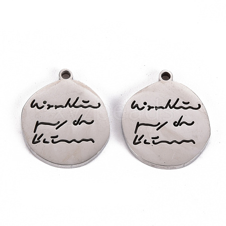 201 Stainless Steel Quotation Charm STAS-Q238-008-1