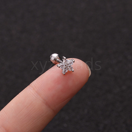 Brass Micro Pave Clear Cubic Zirconia Cartilage Earrings for Women WGD0011-03-1