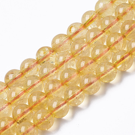 Natural Citrine Beads Strands G-R465-25A-1