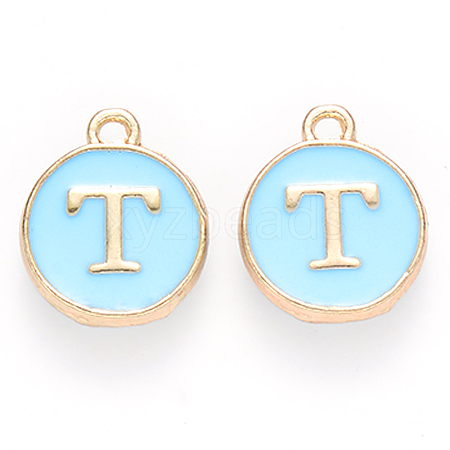 Golden Plated Alloy Enamel Charms ENAM-S118-04T-1