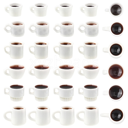 30Pcs 6 Styles Resin Dollhouse Miniature Coffee DIY-YW0017-78-1