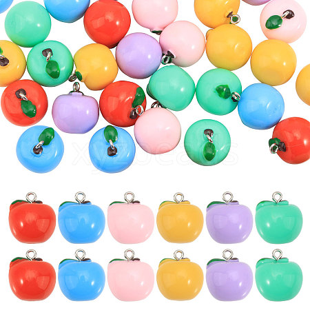 CHGCRAFT 36Pcs 6 Colors Opaque Resin Pendants RESI-CA0001-72-1