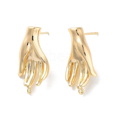 Brass Stud Earring Findings KK-E107-10G-1