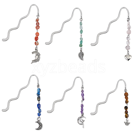 Alloy Wavy Bookmarks AJEW-DC00022-1