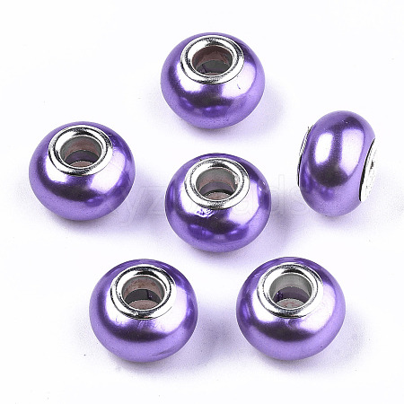 Imitation Pearl Style Resin European Beads RPDL-T003-001D-1